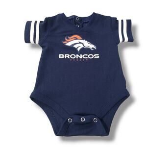 NFL Team Apparel SZ 3/6M One Piece Bodysuit Denver Broncos Jersey Blue White